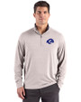 Los Angeles Rams- Cutter & Buck Forge Recycled Four-Way Stretch Mens Big & Tall Quarter Zip Pullover Polished Heather Front
