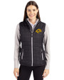Los Angeles Rams- Cutter & Buck Rainier Recycled Insulated Puffer Womens Full Zip Vest Black Front