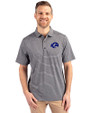 Los Angeles Rams- Cutter & Buck Forge Recycled Heather Stripe Four-Way Stretch Mens Big & Tall Polo Black Heather Front