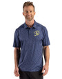 Los Angeles Dodgers City Connect- Cutter & Buck Pike Recycled Fern Print Mens Big & Tall Polo Navy Blue Front