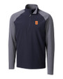 Syracuse Orange Cutter & Buck Response Lightweight Hybrid Quarter Zip Mens Pullover Windbreaker Liberty Navy Mannequin