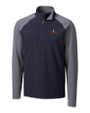 Illinois Fighting Illini Cutter & Buck Response Lightweight Hybrid Quarter Zip Mens Pullover Windbreaker Liberty Navy Mannequin
