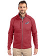 Philadelphia Eagles Americana - Cutter & Buck Mainsail Sweater-Knit Mens Full Zip Jacket Cardinal Red Heather Front