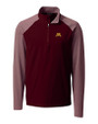 Minnesota Golden Gophers Cutter & Buck Response Lightweight Hybrid Quarter Zip Mens Pullover Windbreaker Bordeaux Mannequin