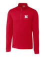 Nebraska Cornhuskers Cutter & Buck Advantage Mens Zip Mock Cardinal Red Mannequin