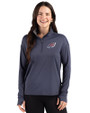 Philadelphia Eagles Americana - Cutter & Buck Forge Recycled Four-Way Stretch Womens Quarter Zip Pullover Dark Navy Blue Heather Front
