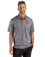 San Francisco Giants Cutter & Buck Pike Recycled Lattice Print Mens Big & Tall Polo Black Front