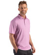 Boston Red Sox Mono Cutter & Buck Pike Recycled Lattice Print Mens Polo Gelato Fuchsia Side