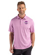 Philadelphia Phillies Mono Cutter & Buck Pike Recycled Lattice Print Mens Polo Gelato Fuchsia Front
