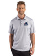 Chicago White Sox Cooperstown Cutter & Buck Pike Recycled Lattice Print Mens Polo Elemental Grey Front
