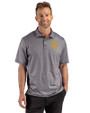 San Diego Padres Cutter & Buck Pike Recycled Lattice Print Mens Polo Black Front