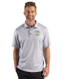 Milwaukee Brewers Cooperstown Cutter & Buck Pike Recycled Lattice Print Mens Polo Elemental Grey Front