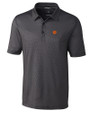 Clemson Tigers Cutter & Buck Pike Mini Pennant Print Stretch Mens Polo Black Mannequin