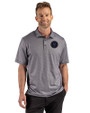 NY Mets City Connect Cutter & Buck Pike Recycled Lattice Print Mens Polo Black Front