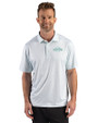 San Francisco Giants Mono Cutter & Buck Pike Recycled Fern Print Mens Polo Fresh Mint Front