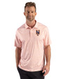 New York Mets Cutter & Buck Pike Recycled Fern Print Mens Polo College Orange Front