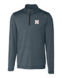 Nebraska Cornhuskers Cutter & Buck Holman Stripe Half Zip Black Heather Mannequin