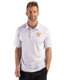 Houston Astros Cutter & Buck Pike Recycled Fern Print Mens Polo Polished Medium Gray Front