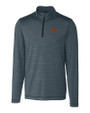 Oklahoma State Cowboys Cutter & Buck Holman Stripe Half Zip Black Heather Mannequin