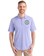 Ellsworth Cutter & Buck Virtue Recycled Botanical Print Featherlight Pique Mens  Polo Chelan Blue Front