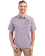 Ellsworth Cutter & Buck Virtue Recycled Botanical Print Featherlight Pique Mens  Polo College Purple Front