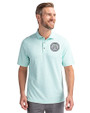 Ellsworth Cutter & Buck Virtue Recycled Botanical Print Featherlight Pique Mens  Polo Fresh Mint Front