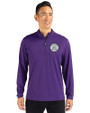Ellsworth Cutter & Buck Virtue Recycled Featherlight Pique Mens Quarter Zip Pullover College Purple Front