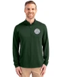 Ellsworth Cutter & Buck Virtue Recycled Featherlight Pique Mens Quarter Zip Pullover Hunter Green Front
