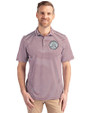 Ellsworth Cutter & Buck Virtue Recycled Stripe Featherlight Pique Mens Polo Bordeaux Front