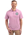 Ellsworth Cutter & Buck Virtue Recycled Stripe Featherlight Pique Mens Polo Gelato Fuchsia Front