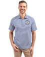 Ellsworth Cutter & Buck Virtue Recycled Stripe Featherlight Pique Mens Polo Tour Blue Front