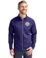 Ellsworth Cutter & Buck Adapt Recycled Soft Knit Stretch Mens Hybrid Full Zip Jacket College Purple Front