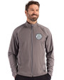 Ellsworth Cutter & Buck Adapt Recycled Soft Knit Stretch Mens Hybrid Full Zip Jacket Elemental Grey Front