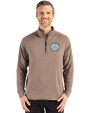 Ellsworth Cutter & Buck Adapt Recycled Soft Knit Stretch  Mens Quarter Zip Pullover Mushroom Front