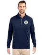 Ellsworth Cutter & Buck Adapt Recycled Soft Knit Stretch  Mens Quarter Zip Pullover Navy Blue Front