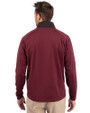 Ellsworth Cutter & Buck Adapt Recycled Soft Knit Stretch Mens Hybrid Quarter Zip Pullover  Bordeaux/Black Back