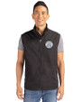 Ellsworth Cutter & Buck Charter Recycled Packable Mens Full Zip Vest Black Front