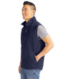Ellsworth Cutter & Buck Charter Recycled Packable Mens Full Zip Vest Navy Blue Side