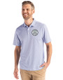 Ellsworth Cutter & Buck Pike Recycled Symmetry Print Mens Polo White/Tour Blue Front