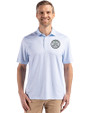 Ellsworth Cutter & Buck Pike Recycled Diamond Dot Print Mens Polo Atlas Light Blue Front