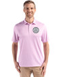 Ellsworth Cutter & Buck Pike Recycled Diamond Dot Print Mens Polo Gelato Fuchsia Front