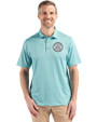 Ellsworth Cutter & Buck Pike Recycled Shadow Check Print Mens Polo Fresh Mint Front