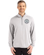 Ellsworth Cutter & Buck Coastline Recycled Double Peached Mens Quarter Zip Pullover CONCRETE Front