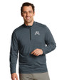 Minnesota Golden Gophers Cutter & Buck Holman Stripe Half Zip Black Heather Front