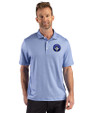 CF Montréal Cutter & Buck Pike Recycled Lattice Print Mens Polo Tour Blue Front