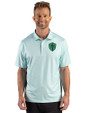 Seattle Sounders FC Cutter & Buck Pike Recycled Lattice Print Mens Polo Fresh Mint Front