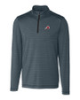 Utah Utes Cutter & Buck Holman Stripe Half Zip Black Heather Mannequin