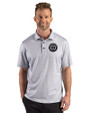 Philadelphia Union Cutter & Buck Pike Recycled Lattice Print Mens Polo Elemental Grey Front