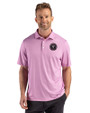 Inter Miami CF Cutter & Buck Pike Recycled Lattice Print Mens Polo Gelato Fuchsia Front
