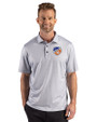 FC Cincinnati Cutter & Buck Pike Recycled Lattice Print Mens Big & Tall Polo Elemental Grey Front